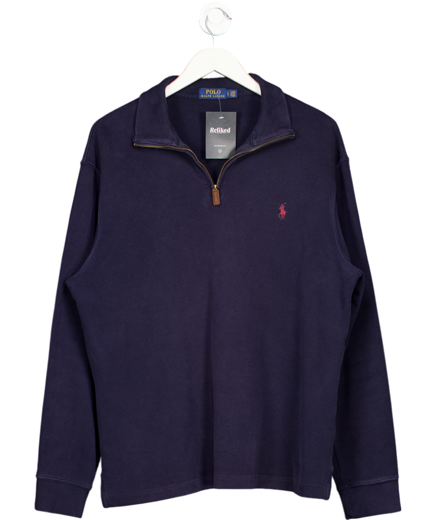 Polo Ralph Lauren Blue Quarter-zip Pullover UK L