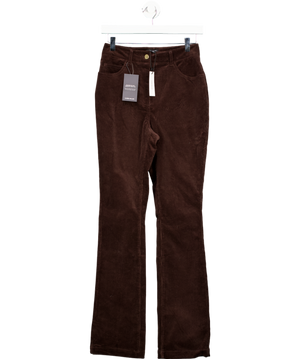 Karen Millen Chocolate Brown Stretch Cord Kickflare Jeans UK 6