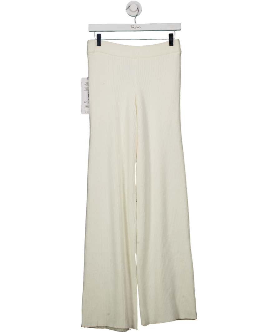 alo yoga Cream Snuggle Up Sweater High-waist Wide Leg Trousers UK S