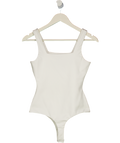 KLAYD Ivory White Square Neck Bodysuit UK M