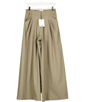 ARRANGE Green Draped Tailored Wide Leg Trouser In Green/grey UK 10
