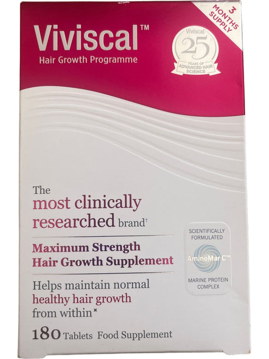 Viviscal Printed Maximum Strength Hair Growth 180 Tablets (3 Month Supply)
