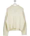 Abercrombie & Fitch Cream Easy Cable-knit Mockneck Sweater UK XL