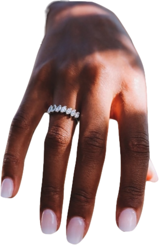 Heavenly London 925 Sterling Silver / Cubic Zirconia Dew Drops Ring Sz M