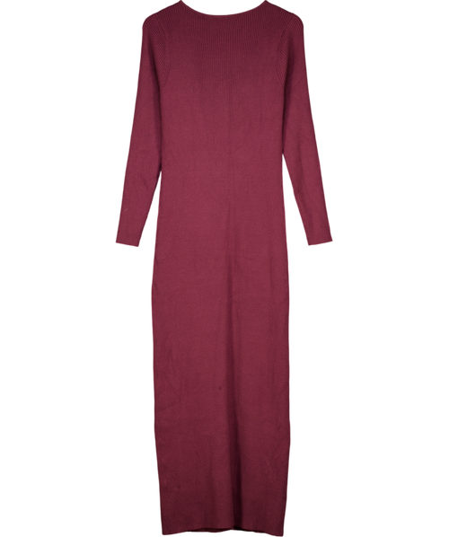 Abercrombie & Fitch Red Long-sleeve Button-through Maxi Sweater Dress UK XL