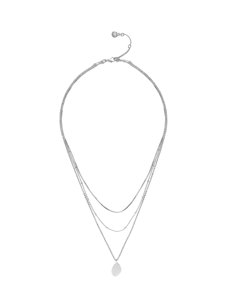 Mint Velvet Silver Fine Triple Layer Necklace