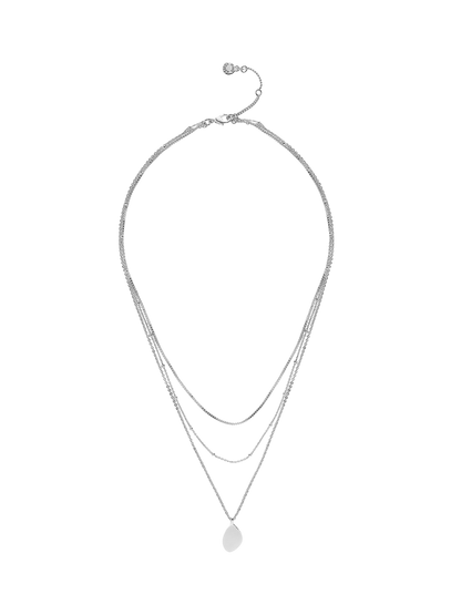 Mint Velvet Silver Fine Triple Layer Necklace