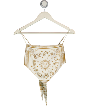 Danielle Bernstein Cream Astro Print Handkerchief Top UK XS