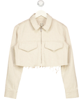 River Island Beige Cropped Jacket UK 4