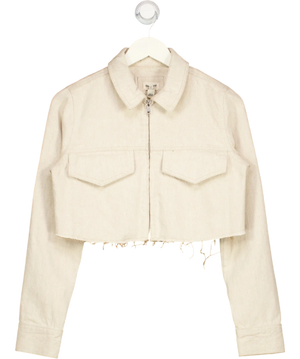 River Island Beige Cropped Jacket UK 4
