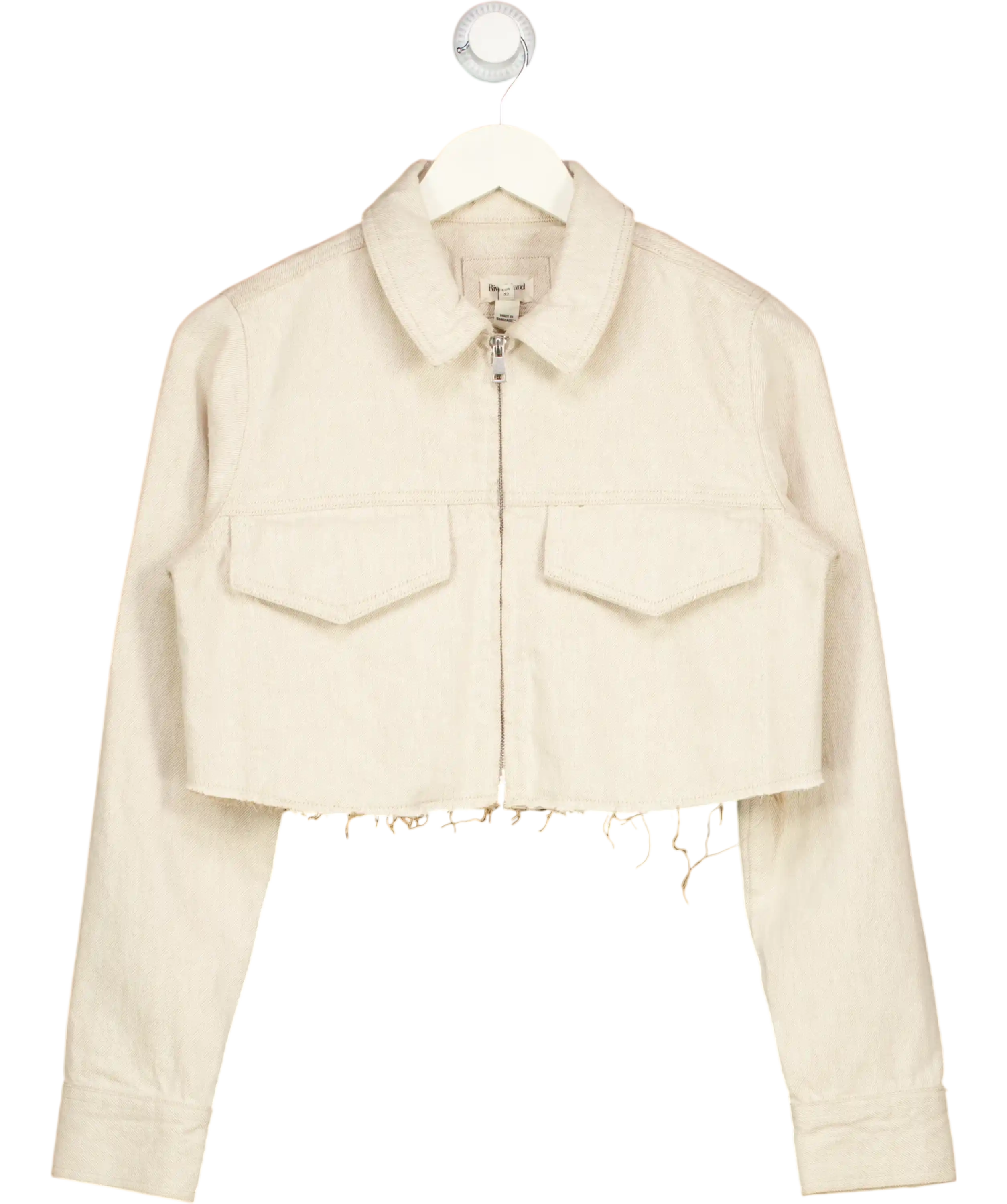River Island Beige Cropped Jacket UK 4