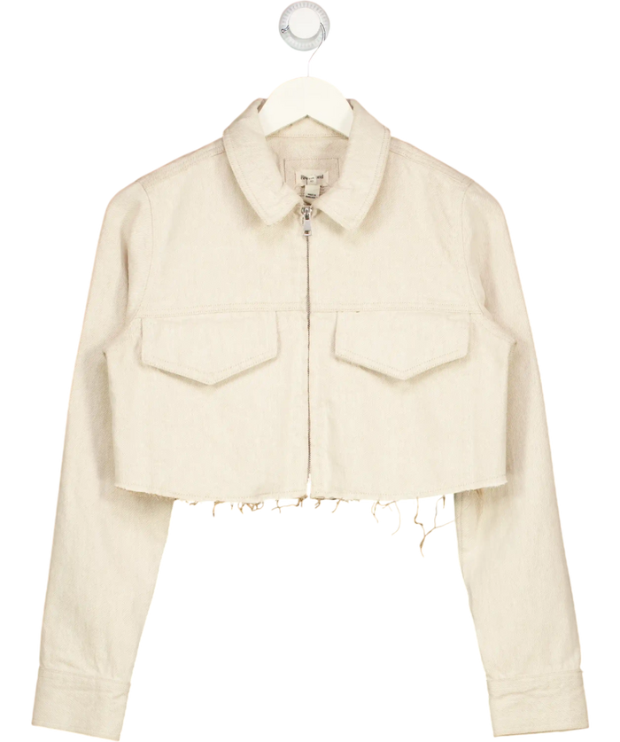 River Island Beige Cropped Jacket UK 4