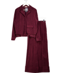 Mars the Label Red 3-piece Burgundy Velvet Loungewear Set UK S