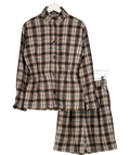 4th & Reckless 2-piece Brown Perry Funnel Neck Jacket & Longline Shorts Set UK 6