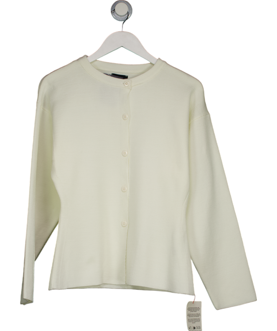 ASOS White Compact Knit Shaped Cardigan UK S