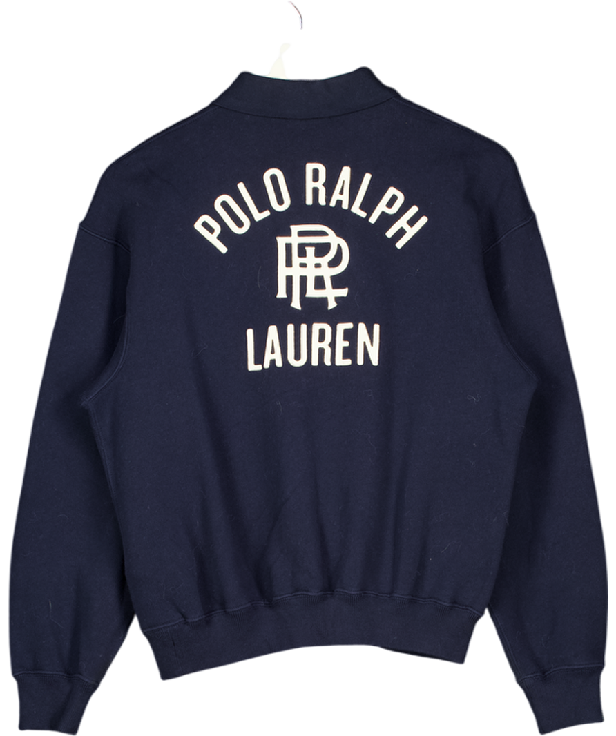Polo Ralph Lauren Back Logo Collar Jumper In Navy Blue UK S
