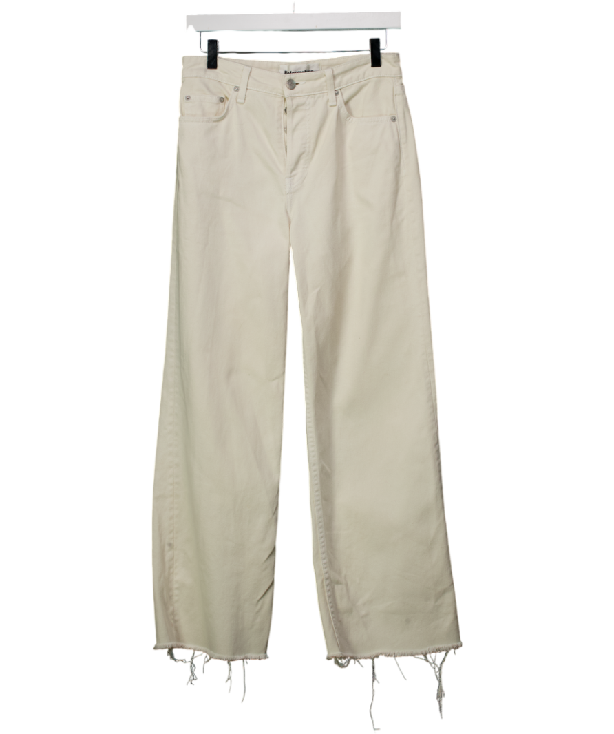 Reformation Cream High Rise Wide Leg Jeans W26