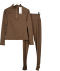 VARLEY 2-piece Always Warm Half-zip Base Layer Top And Leggings Set - Chocolate Brown Marl UK S