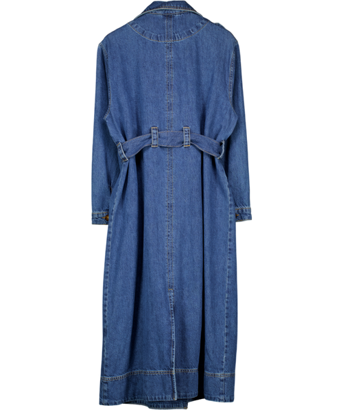 ALIGNE Blue Aligne Jamison Denim Trench Coat UK 14