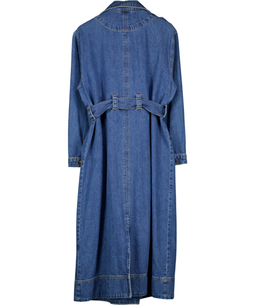 ALIGNE Blue Aligne Jamison Denim Trench Coat UK 14