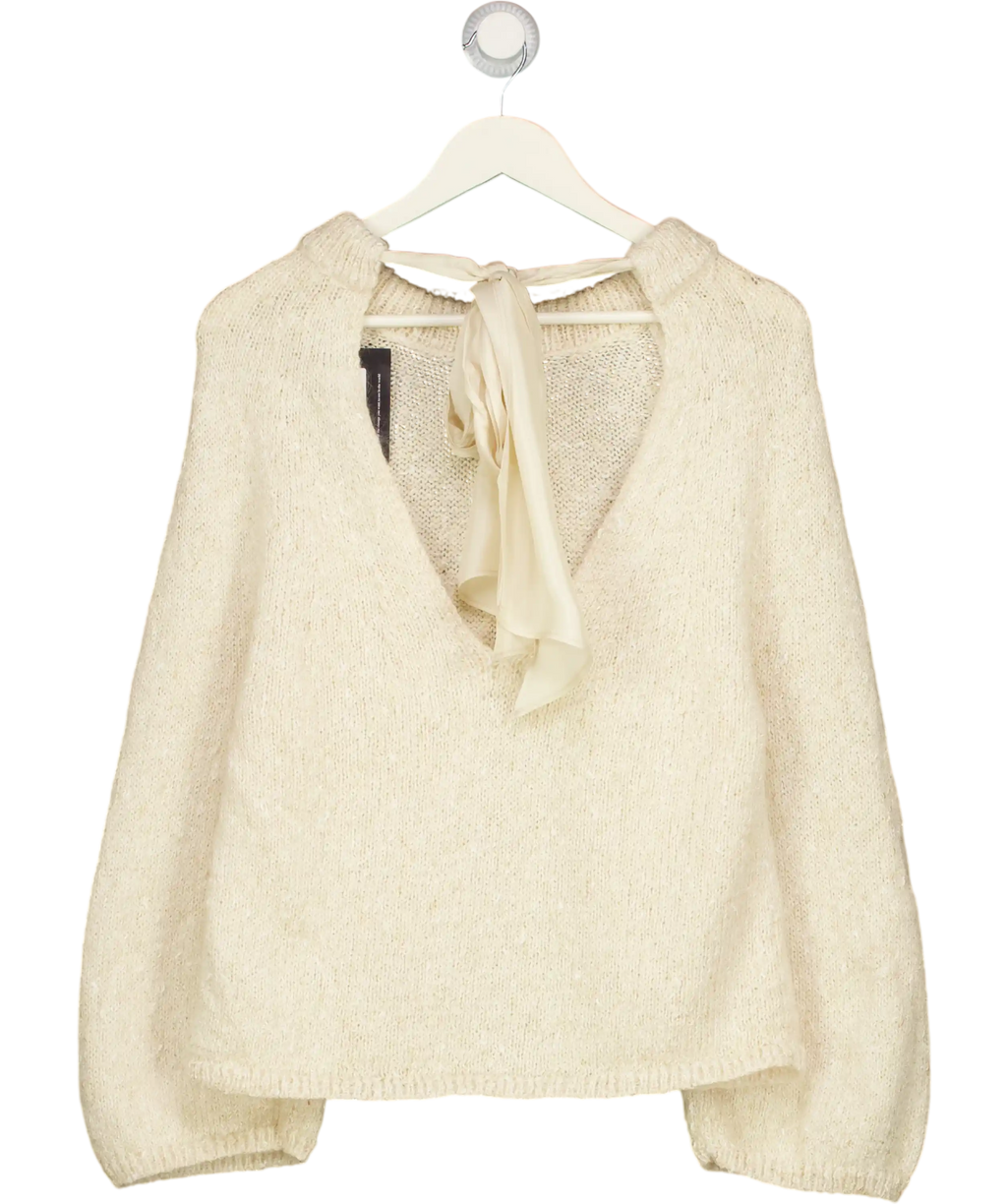 ARKET Cream Bow-detail Jumper UK S