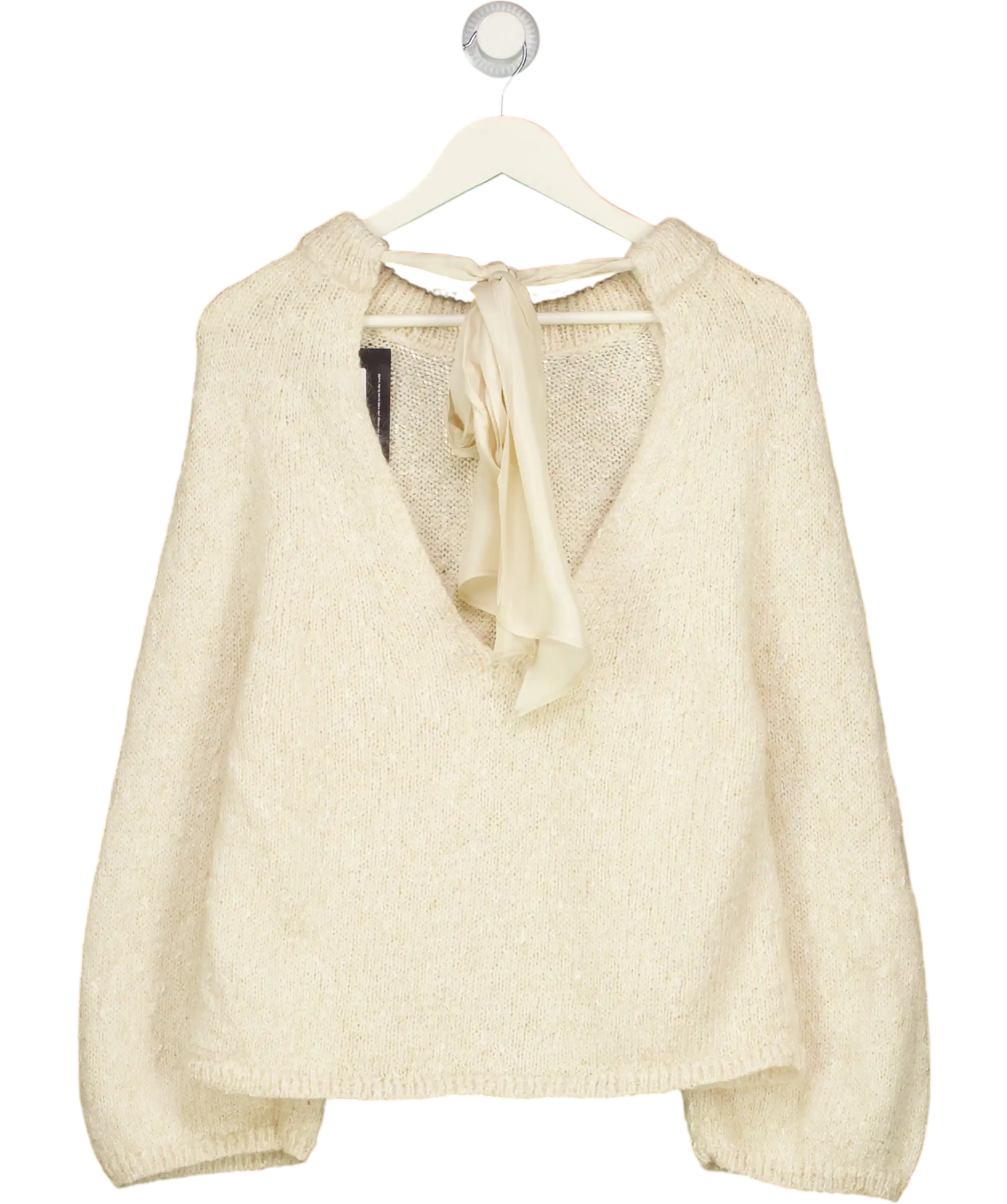 ARKET Cream Bow-detail Jumper UK S