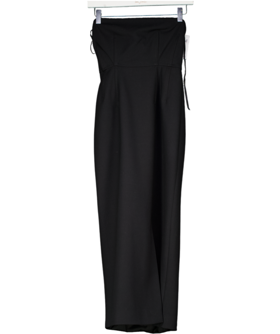 Karen Millen Black Compact Stretch Corset Seamed Midi Dress UK 4