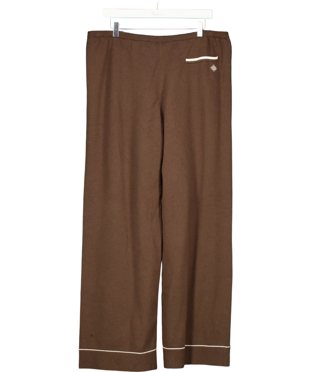 The Couture Club Brown Knitted Trousers UK 16