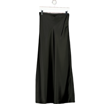 ALMADA LABEL Black Eni Satin Midi Slip Skirt UK S