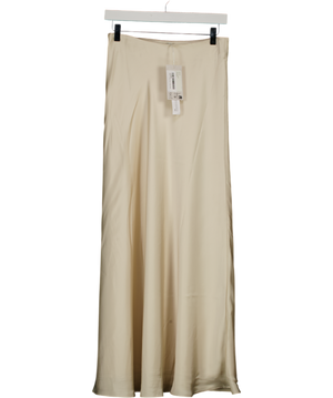 NA-KD Champagne Beige Satin Maxi Skirt UK 6