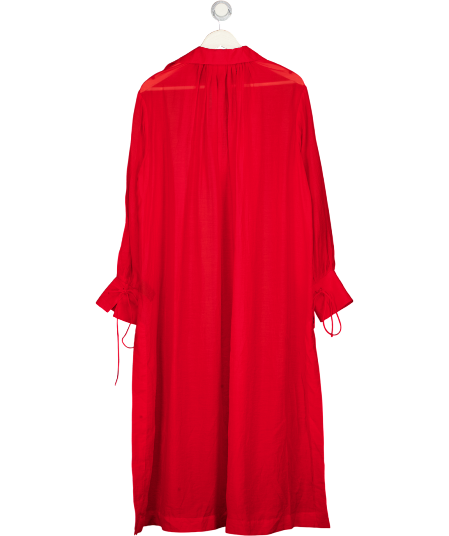 H&M Red Lyocell-blend Kaftan Cover Up Dress UK S
