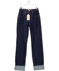 MESHKI Kirralee Straight Leg Cuffed Jeans - Indigo Blue UK 6