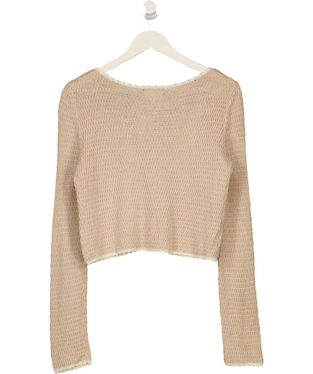Majorelle Devani Crochet Cardigan In Sand Beige UK XS