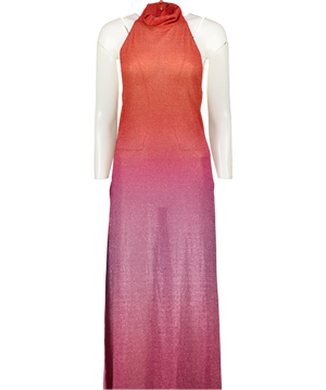 OSEREE Multicoloured Lumière Lamé Maxi Dress UK S