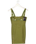 Dion Lee Green Corseted Gold Detail Mini Dress UK 10