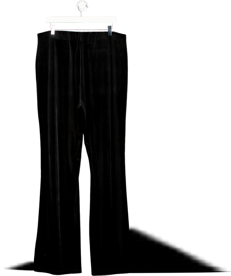 Mint Velvet Black Velvet Wide Leg Trousers UK XL