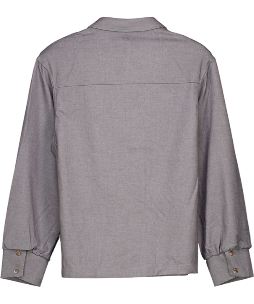 The Couture Club Grey Tailored Shoulder Padded Shirt UK 8