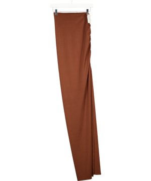ANTONIA BRONZE LONDON Brown Ruched Side Maxi Skirt UK S