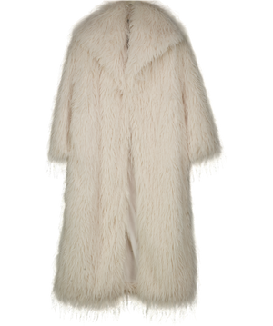 River Island White Faux Fur Maxi Coat UK M