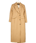 Karen Millen Beige Italian Wool Tailored Fitted Maxi Coat UK 8