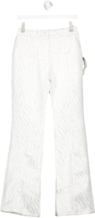 Ghospell Metallic Arlo Zebra Print Trousers  BNWT UK XS