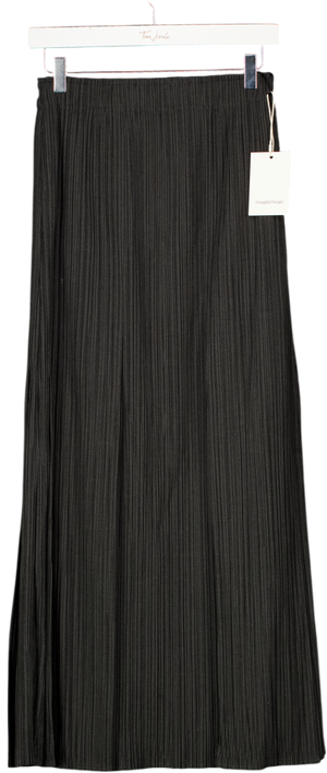 GONGDID Charcoal Grey Pleated Maxi Skirt One Size