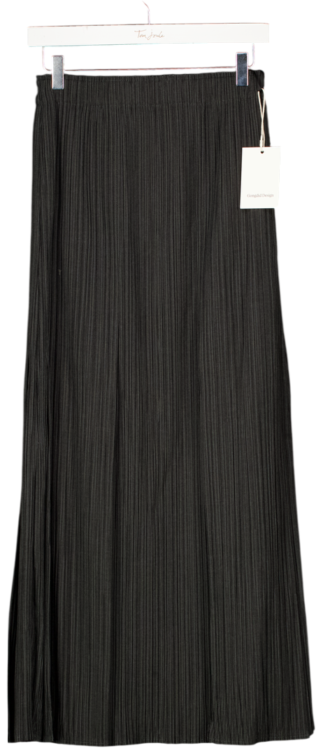 GONGDID Charcoal Grey Pleated Maxi Skirt One Size