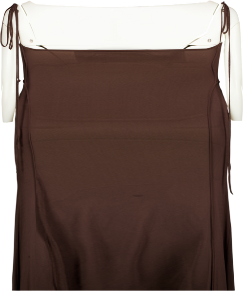 ASOS Chocolate Brown Halter Slinky Maxi Dress UK XS