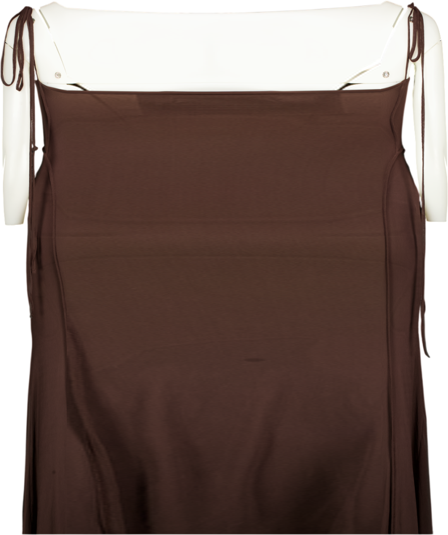 ASOS Chocolate Brown Halter Slinky Maxi Dress UK XS