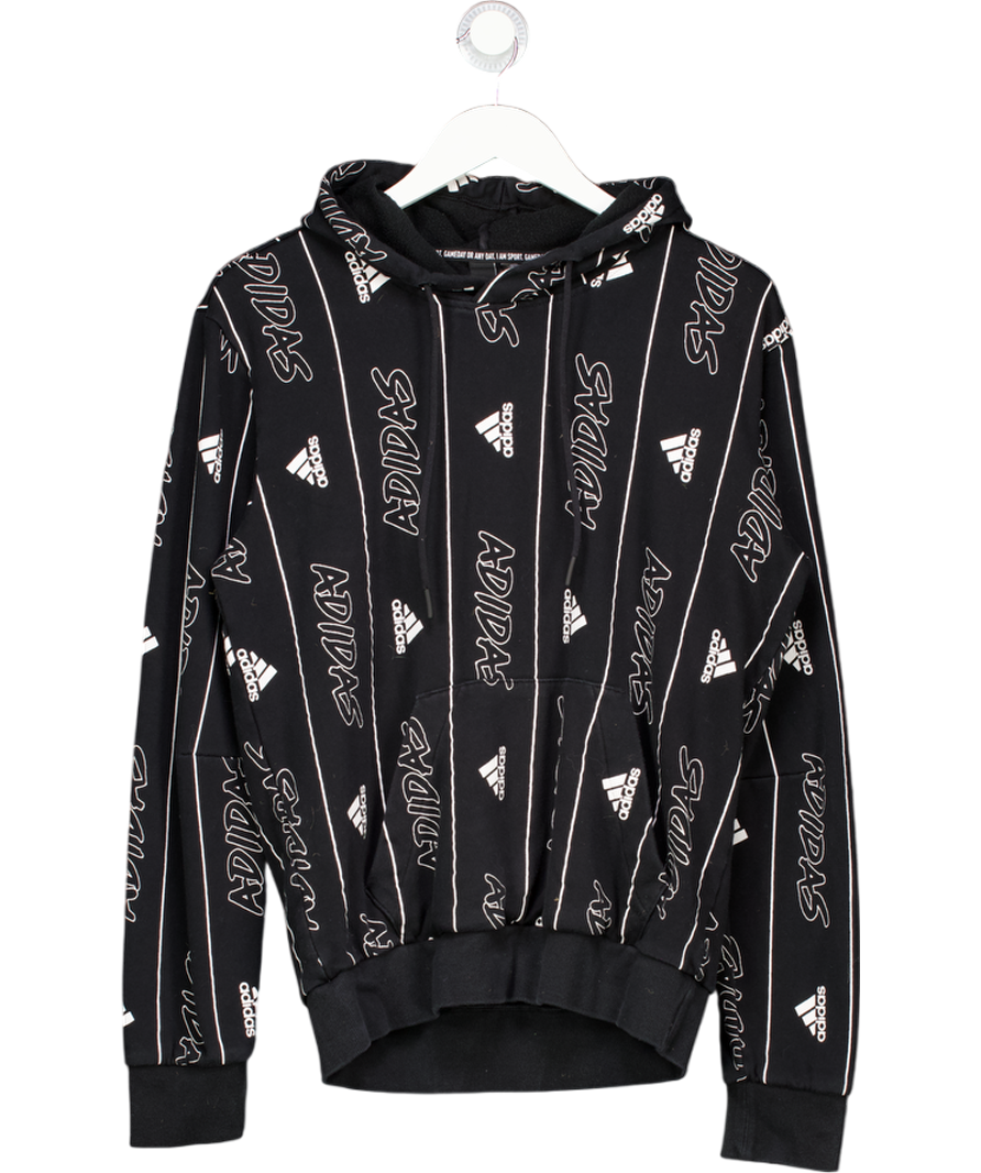 adidas Black Hooded Sweatshirt UK S