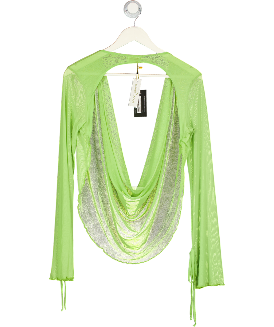 GRACE JACOB Tropic Shirt - Lime Green Mesh UK XS
