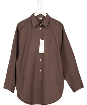 ARKET Chocolate Brown Oversized Shirt UK S