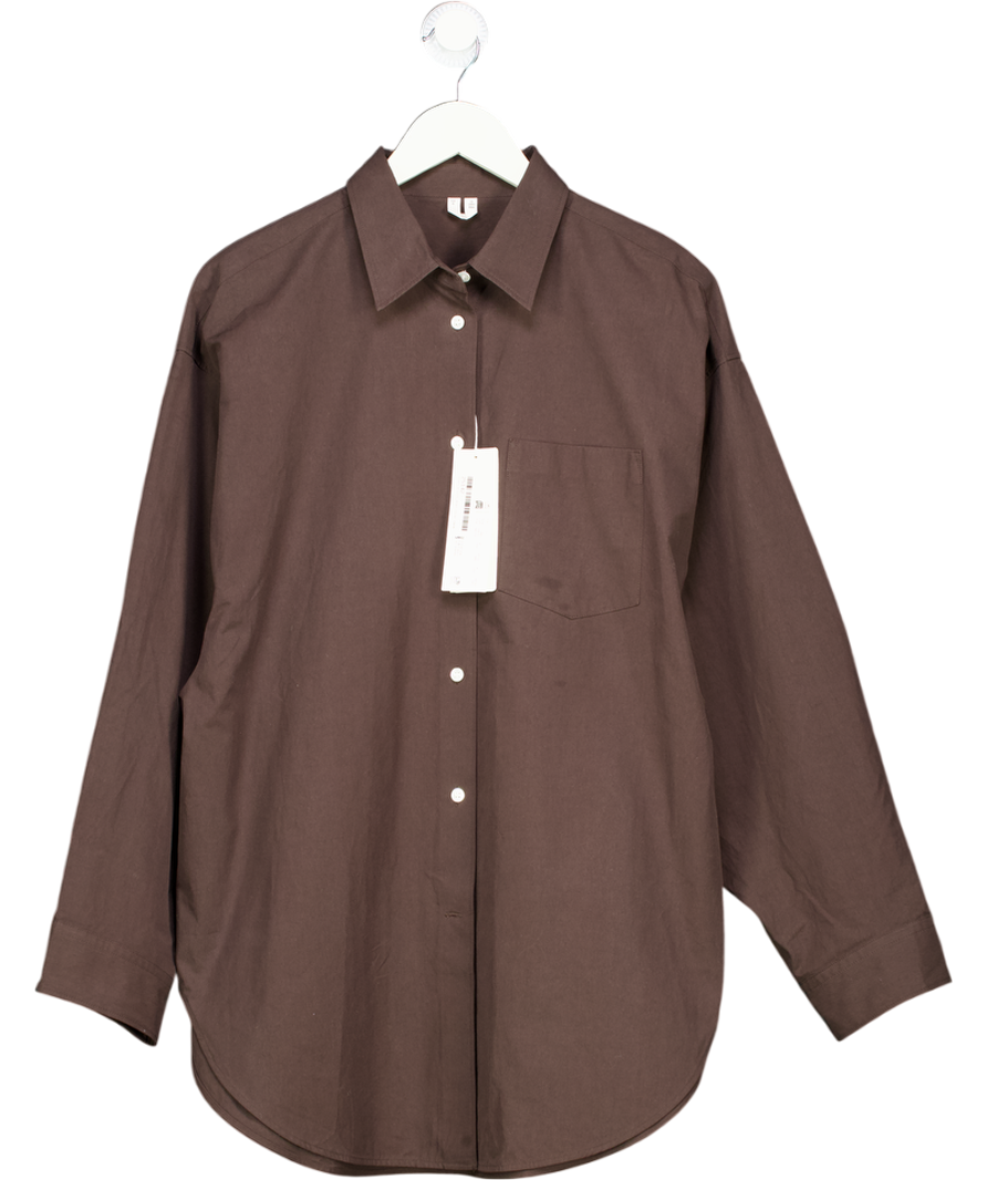 ARKET Chocolate Brown Oversized Shirt UK S