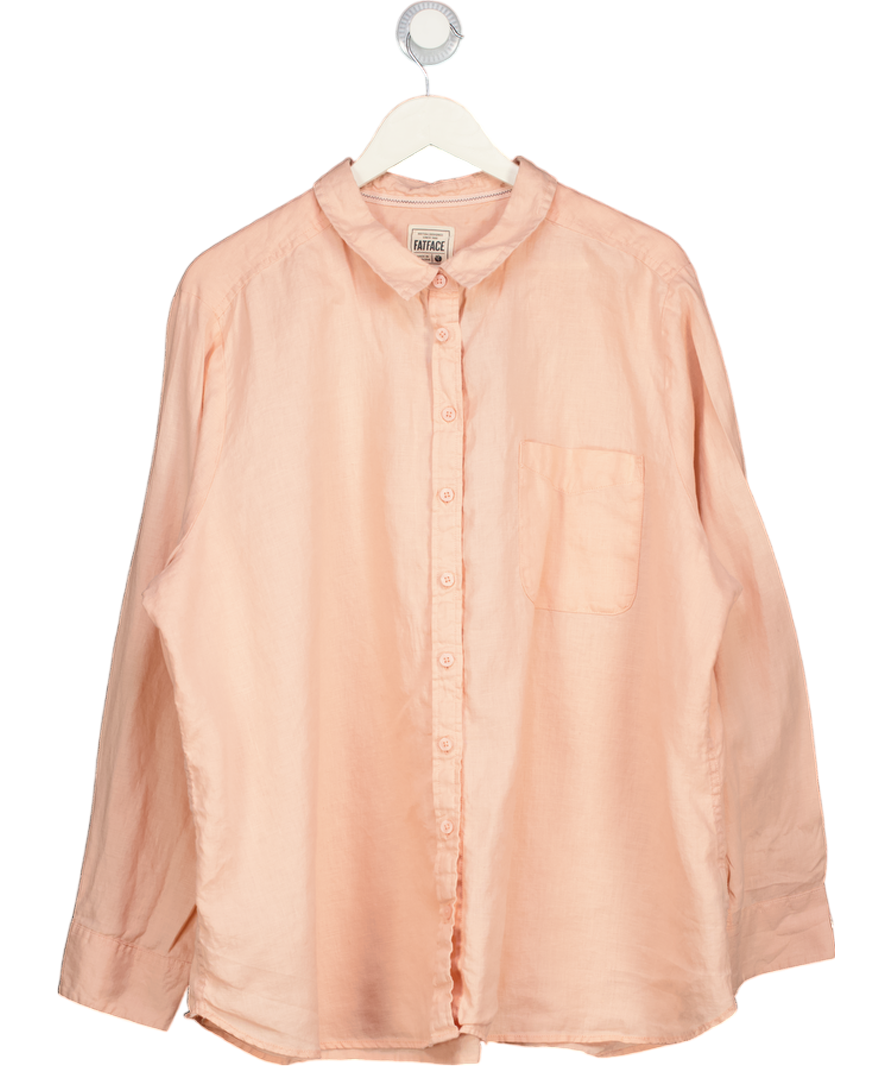 FATFACE Orange Peach Linen Shirt UK 24